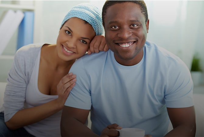 Young couple smiling